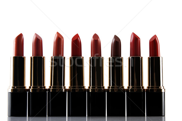 Rouge à lèvres rouge différent isolé blanche mode beauté [[stock_photo]] © caimacanul