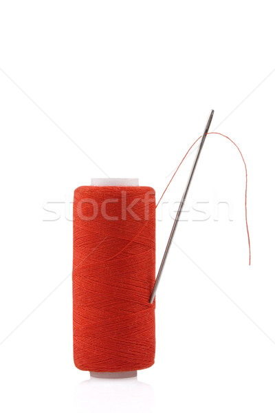 Rouge bobine aiguille isolé blanche texture [[stock_photo]] © caimacanul