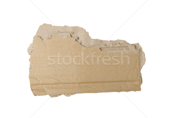 Pièce carton blanche déchirée brun papier [[stock_photo]] © caimacanul