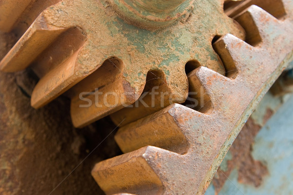 Pormenor velho enferrujado engrenagens trabalhar metal Foto stock © caimacanul