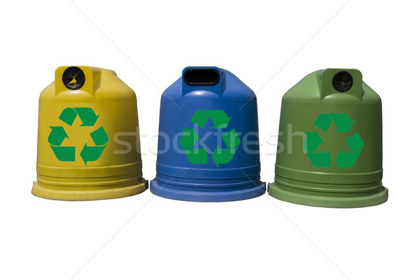 Recycle containers for glass, metal, plastic Stock photo © caimacanul