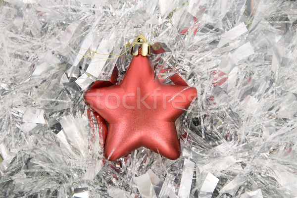 Rood star christmas decoratie zilver Stockfoto © caimacanul