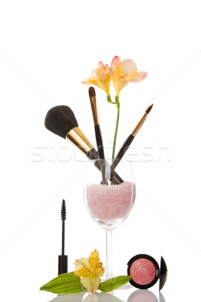 Stock photo: cosmetics and flower, beauty concept