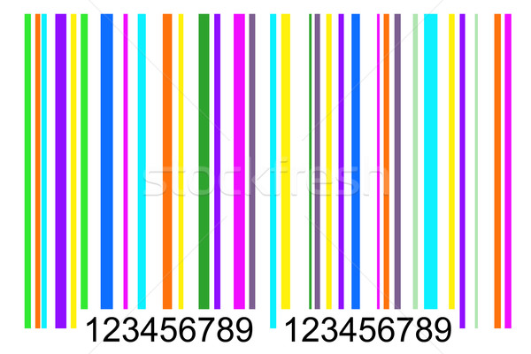 Codice a barre etichetta fronte view semplice colorato Foto d'archivio © caimacanul