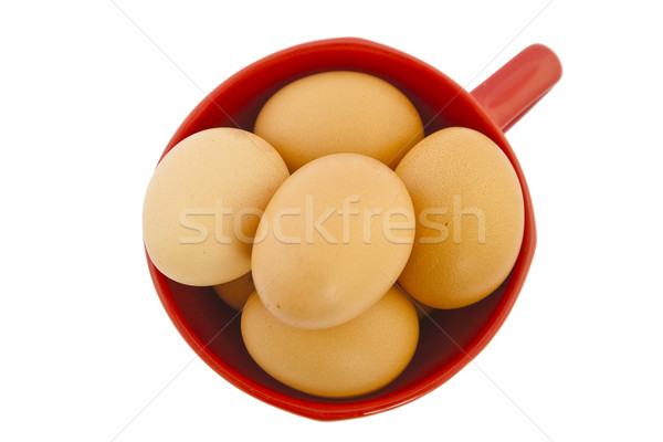 Brun oeufs rouge bol blanche alimentaire [[stock_photo]] © caimacanul