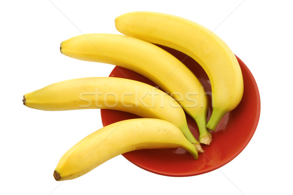 Bananen Rood plaat witte voedsel vruchten Stockfoto © caimacanul