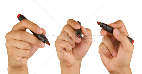 male hand with red marker Stock photo © caimacanul