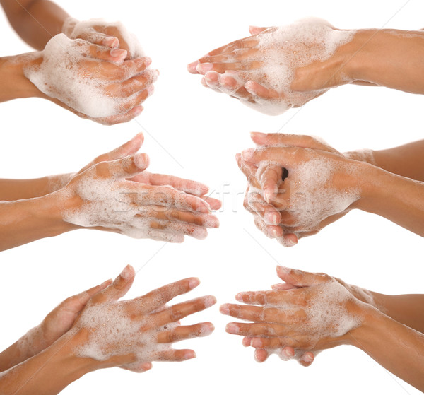 Stockfoto: Wassen · handen · gebaar · mooie · vrouw · hand · vrouw