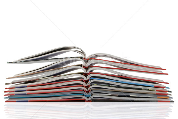 Köteg új könyv görbület oldalak fehér Stock fotó © caimacanul