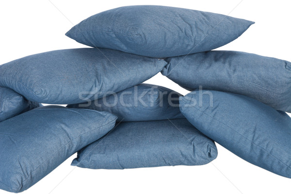 Bleu denim oreillers isolé blanche [[stock_photo]] © caimacanul