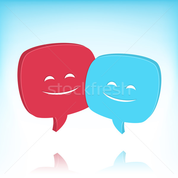 Speech Bubbles With Smiling Faces Stock photo © cajoer