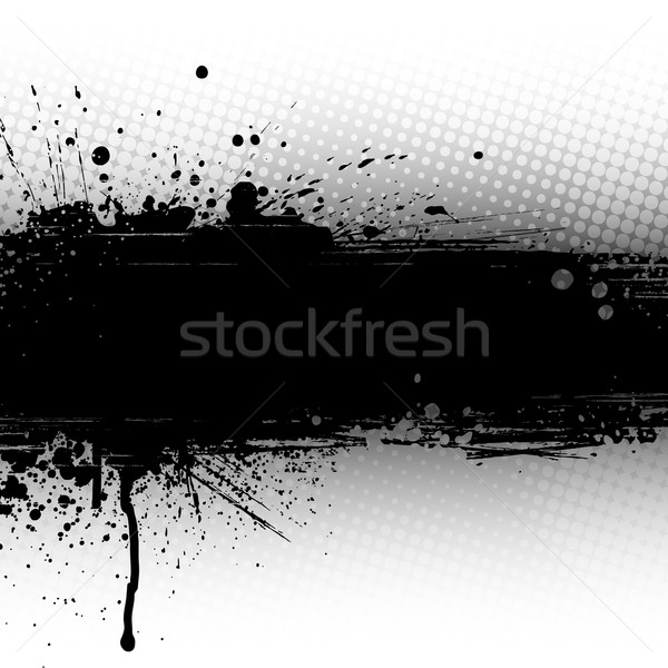 Fekete szalag ecset halftone minta absztrakt Stock fotó © cajoer