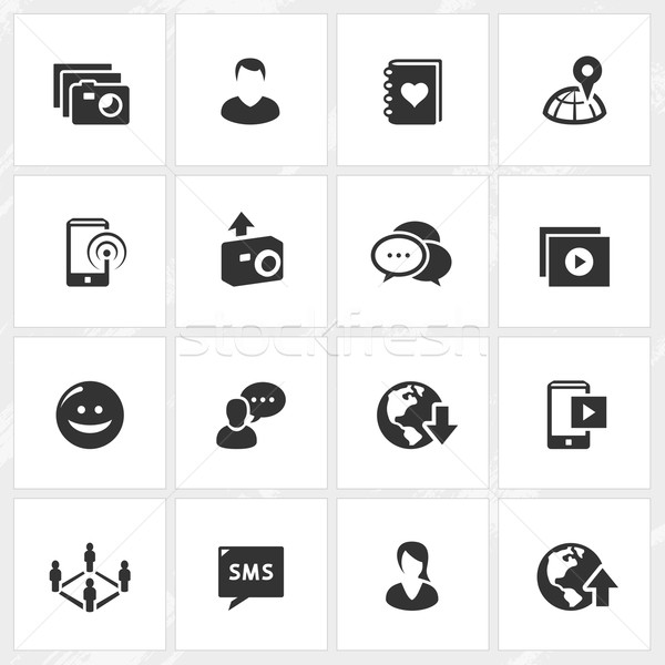 Medios de comunicación social iconos vector archivo formato mujer Foto stock © cajoer