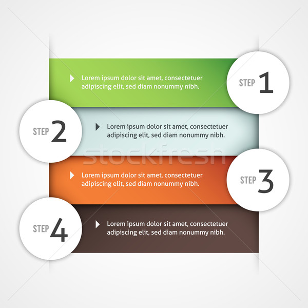 Infografika sablon négy csíkok különböző színek Stock fotó © cajoer