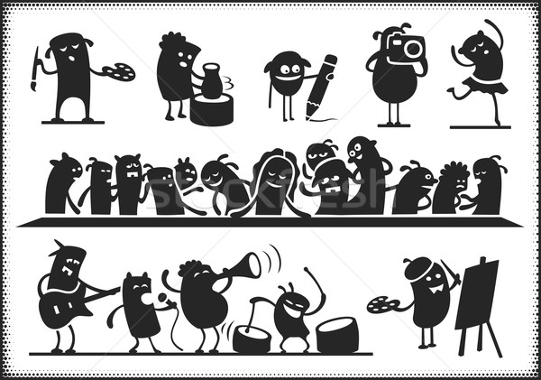 Kulturellen Zeichen singen Tanz spielen Malerei Stock foto © cajoer