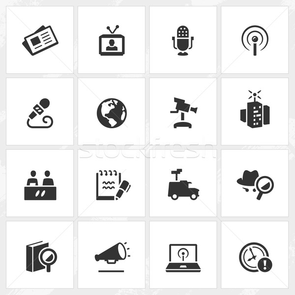 Broadcasting and Journalism Icons Stock photo © cajoer