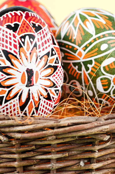 Cesta Pascua pintado huevos diseno Foto stock © Calek