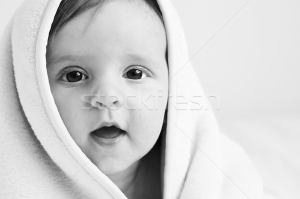 赤ちゃん タオル 頭 眼 モデル ストックフォト © Calek