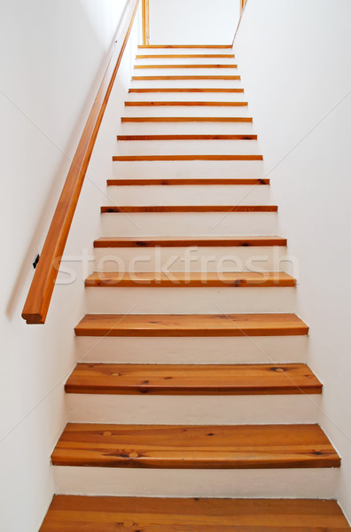 Treppe Innenraum Holz Treppe Handlauf home Stock foto © Calek