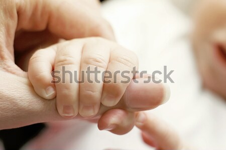 Finger Baby halten Eltern Familie Körper Stock foto © Calek