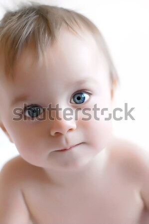 Fiú kicsi szemek jókedv portré gyerek Stock fotó © Calek