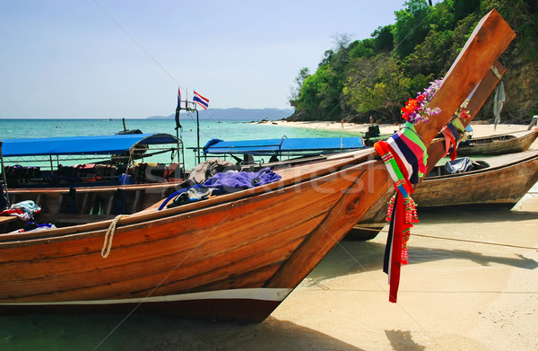лодках традиционный тайский цветы цветок Сток-фото © Calek