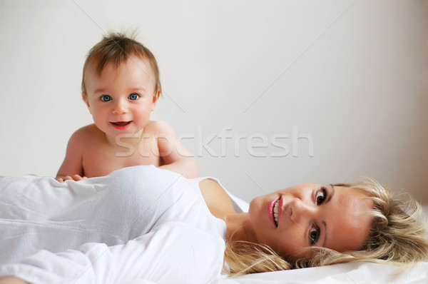 [[stock_photo]]: Mère · fils · peu · garçon · femme · bébé