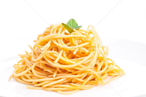 Plain spaghetti tossed in olive oil Stock photo © calvste