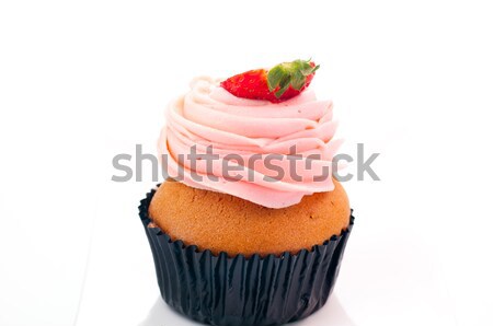Stockfoto: Aardbei · witte · plaat · voedsel