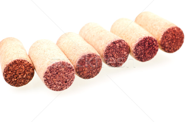 Six wine corks extreme close up in line Stock photo © calvste