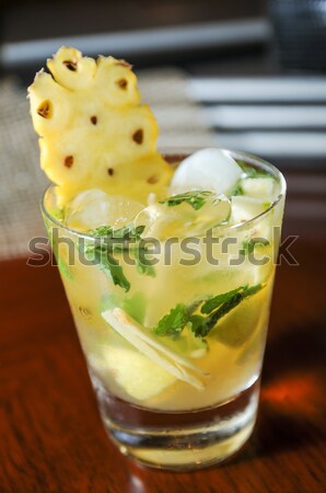 Ananas Mojito Tabelle Essen Sommer Stock foto © calvste