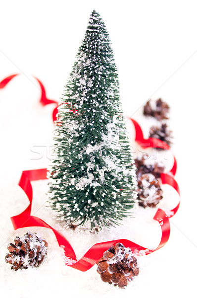 Stockfoto: Klein · kerstboom · sneeuw · boom · natuur