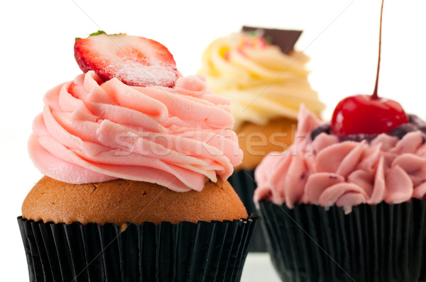 Strawberry cupcake  close up Stock photo © calvste