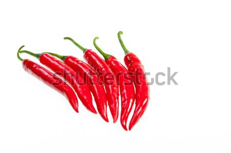Seis rojo frescos fondo planta chile Foto stock © calvste