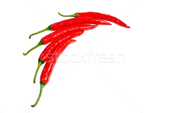 Five red chilies  Stock photo © calvste