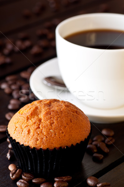 Koffie muffin tabel voedsel ontbijt Stockfoto © calvste