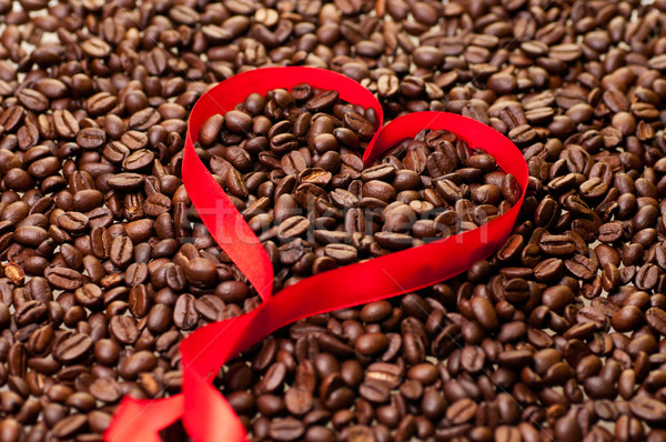 Koffieboon hartvorm lint bonen textuur koffie Stockfoto © calvste