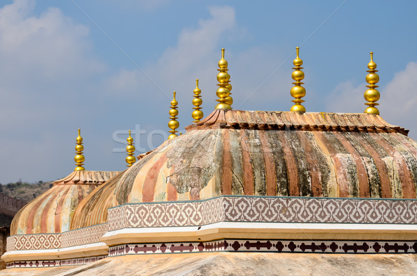 Chihlimbar fort acoperiş India perete Imagine de stoc © calvste