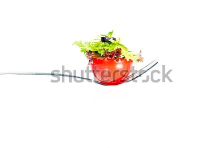Vers tomaat salade vork half Stockfoto © calvste
