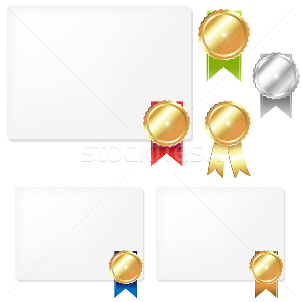 Medaille geschenk geïsoleerd witte teken Stockfoto © cammep
