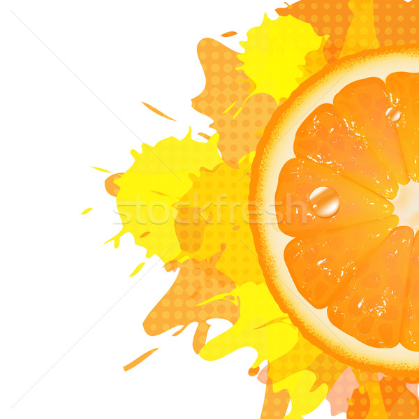 Half Of Orange With Blot Stock photo © cammep