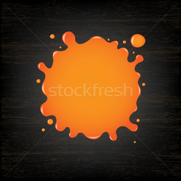 Orange Blot On Black Wooden Background Stock photo © cammep