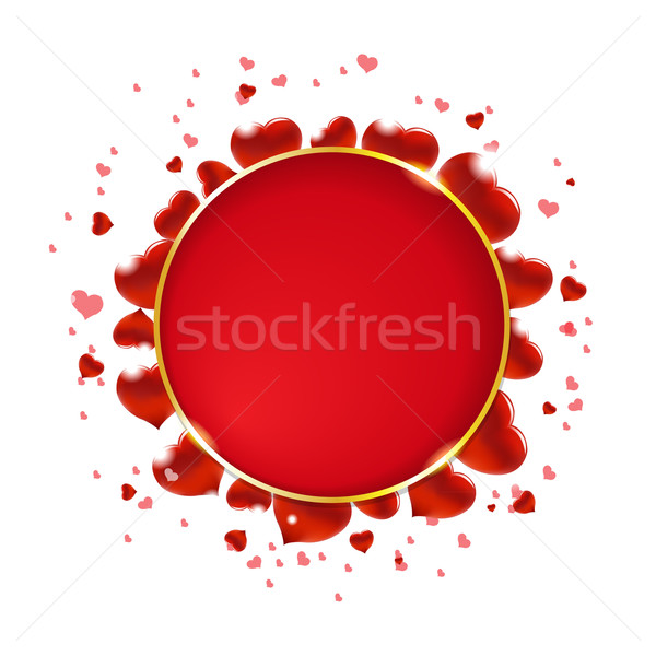 Valentines Day Illustration With Hearts And Speech Bubble Stock photo © cammep