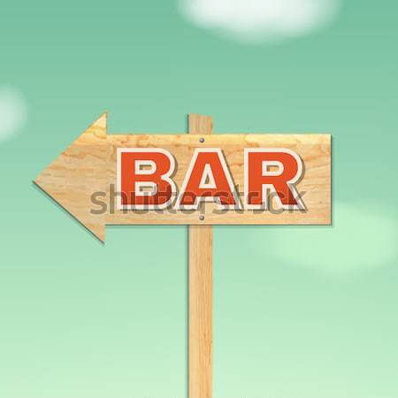 Strand bar teken zee frame leuk Stockfoto © cammep