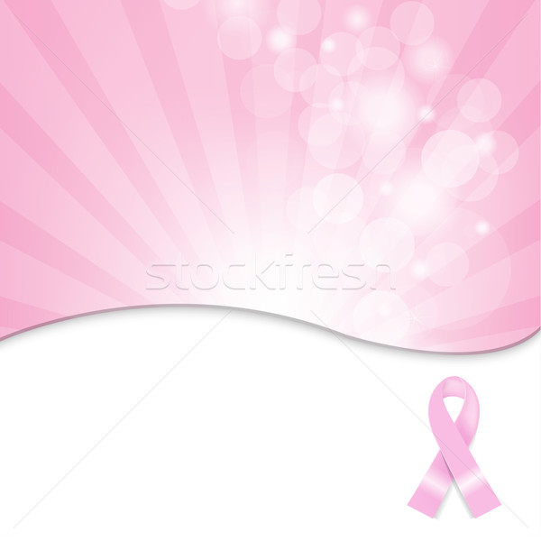 Różowy rak piersi wstążka sztuki piersi retro Zdjęcia stock © cammep