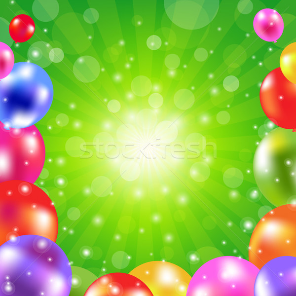 Birthday Green Sunburst Poster Stock photo © cammep