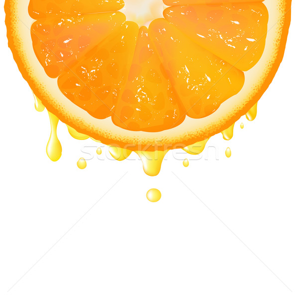 Stockfoto: Oranje · sap · geïsoleerd · witte · vector
