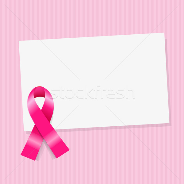 Tudatosság rózsaszín szalag meghívók ajándék címke papír Stock fotó © cammep
