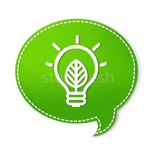 Green Speech Bubbles With Lamp Symbol Stock photo © cammep