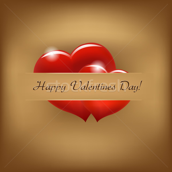 Stock photo: Vintage Valentine Background With Hearts